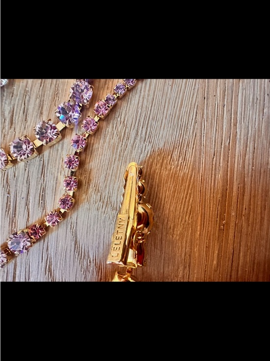Lelet NY ombré crystal spine clip pink rose gold rare